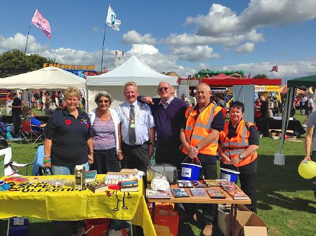 Cllr John Ashe and Cllr Rodger Avenin with the Poppy Appeal on Saturday 23rd August 2014